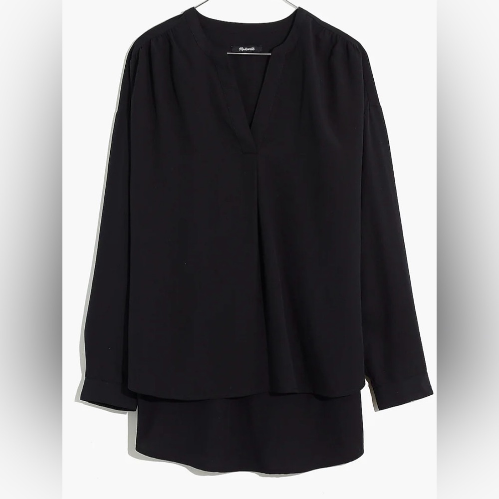 NWT Madewell Sandwashed Popover Top. Women’s Small. Black. Never Been Worn!